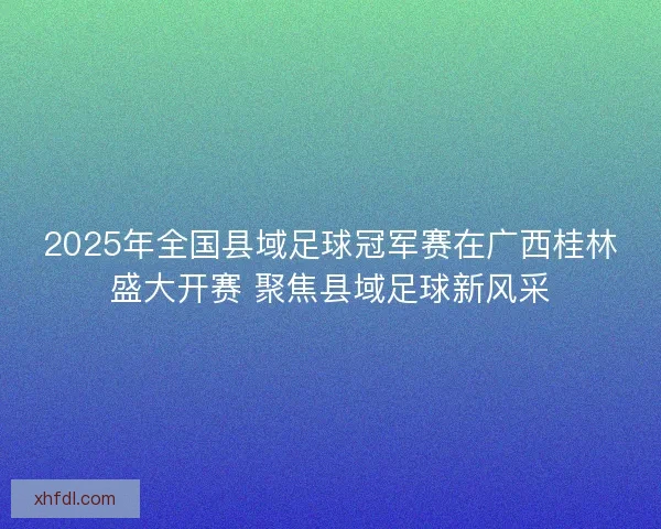 2025年全国县域足球冠军赛在广西桂林盛大开赛 聚焦县域足球新风采