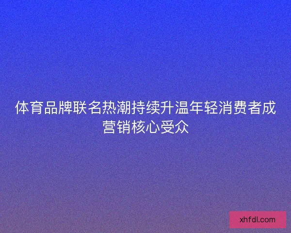 体育品牌联名热潮持续升温年轻消费者成营销核心受众